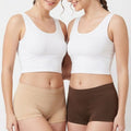 Premium Mid Waist Seamless Shorts for Girls and Women Spandex Boy Shorts Panties (Pack of 2)(2011-SK-BR)