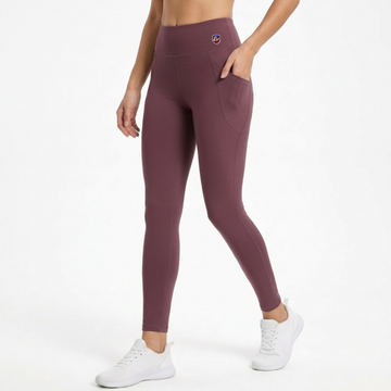 Elen Vosky Women's High Waist Double Pocket Leggings | Stretch Workout Tights | Tummy Control Activewear Yoga Pants for Gym, Running, Fitness & Training
