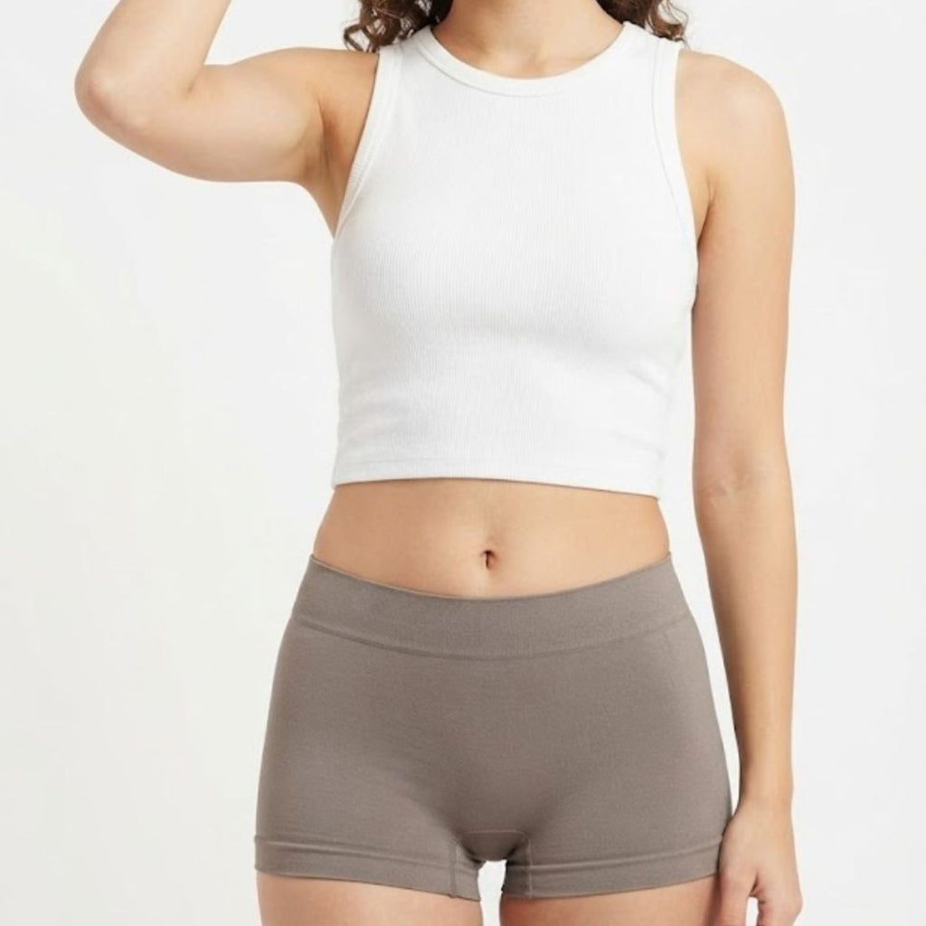 Premium Mid Waist Seamless Shorts for Girls and Women Spandex Boy Shorts Panties (Pack of 1)(2011-GY)