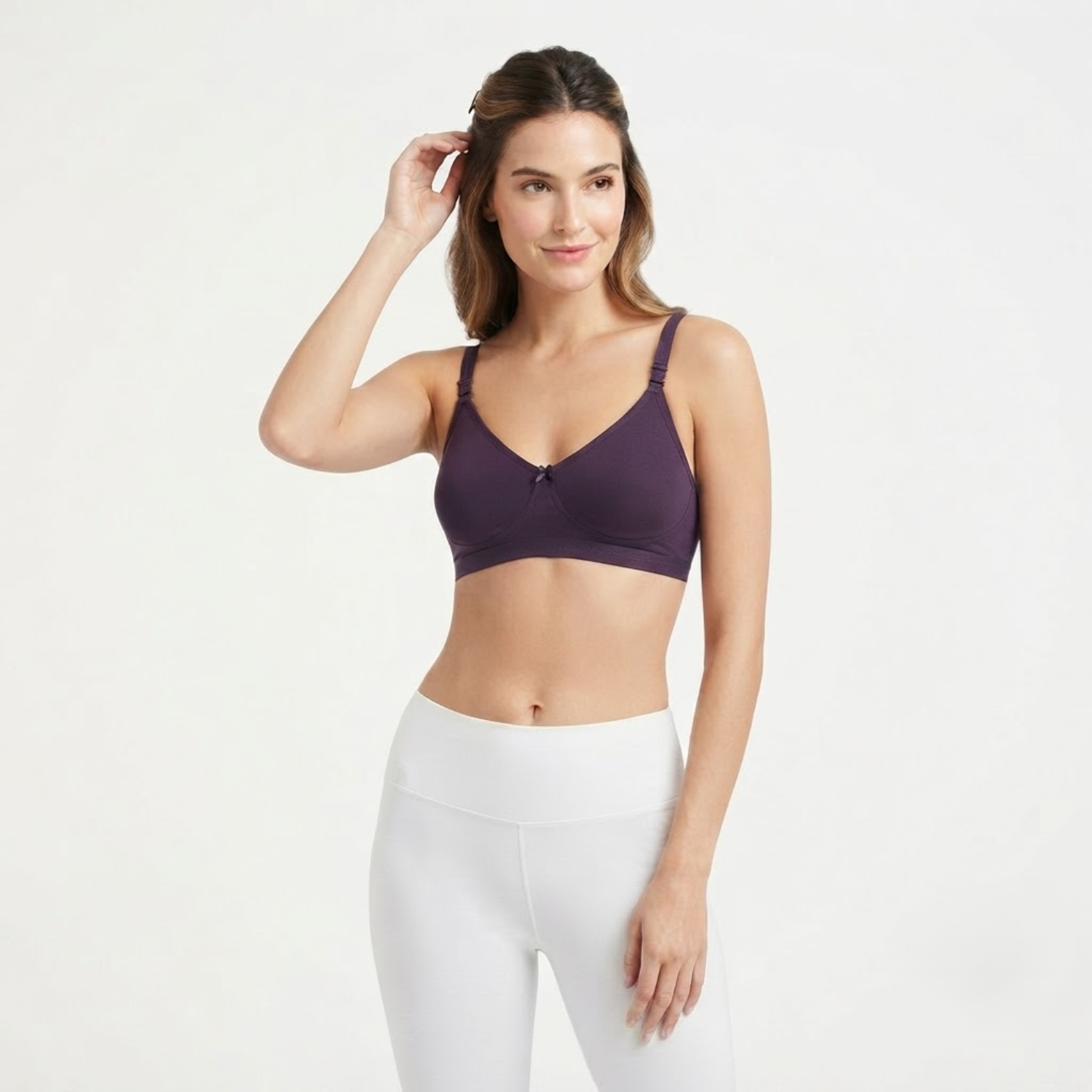 Elen Vosky Non-Padded Bra for Women | Seamless Wireless | 3-Hook Back Closure | Adjustable Shoulder Straps | Breathable Cotton Fabric | Everyday Wear