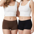 Premium Mid Waist Seamless Shorts for Girls and Women Spandex Boy Shorts Panties (Pack of 2)(2011-BK-BR)