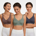 Elen Vosky Premium Bra for Women (Pack of 3) |  Everyday Comfort Bra | Non-Padded Wirefree Cotton Lycra Bra | Seamless Finish & Adjustable Straps | Everyday Wear