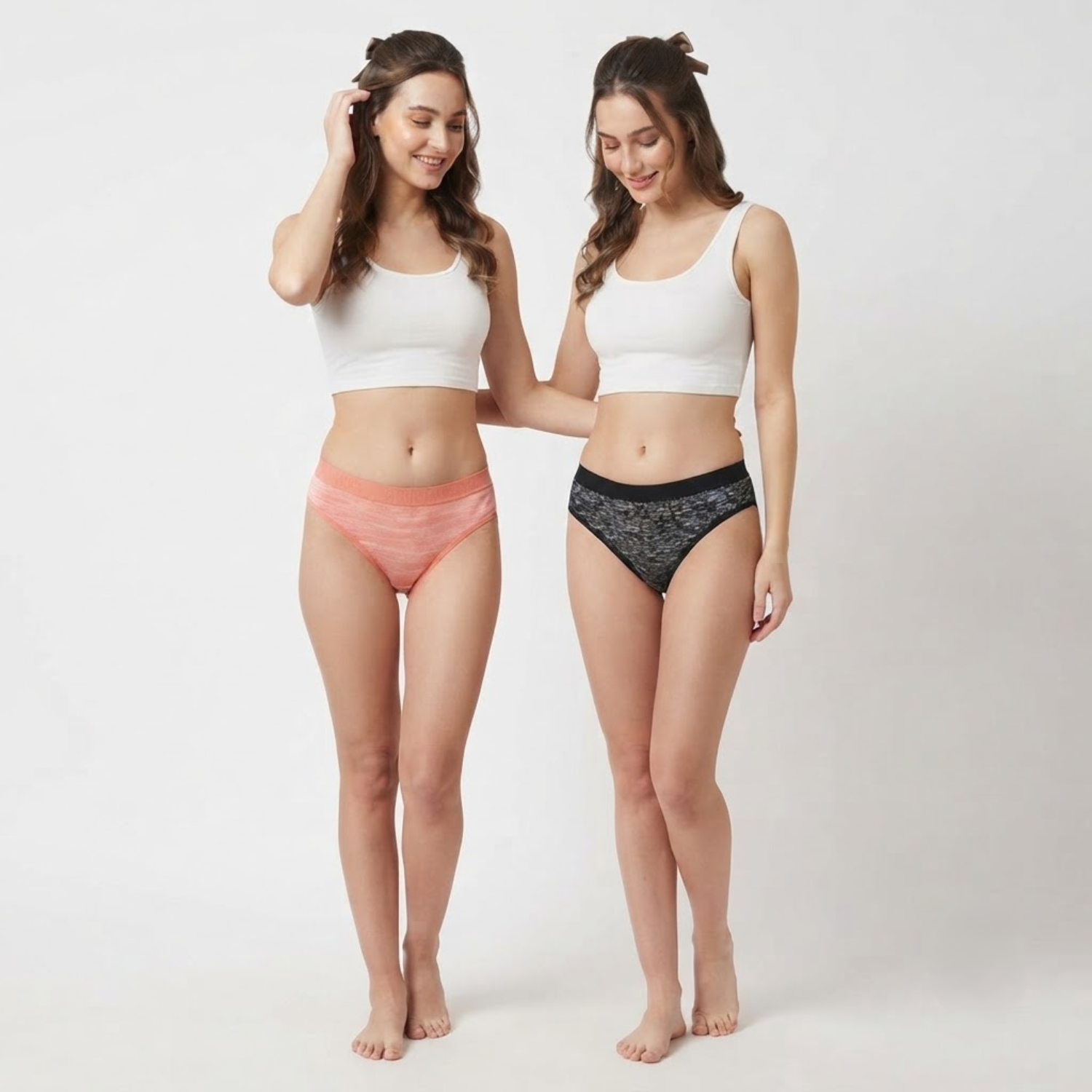 Elen Vosky Soft Cotton  Panties for Women (Pack of 2) | Mid Rise Full Coverage Hipster Panties | Soft Stretch Waistband | Anti Odor Comfortable Everyday Wear (Medium)