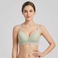Elen Vosky Lace Design Bra for Women | Seamless Padded Bra with Lace Bottom Band | Adjustable strap bra | Comfortable Everyday Wear | Breathable Cotton Lycra Fabric