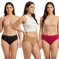 Elen Vosky Women Cotton Panties Pack of 3 | Breathable Cotton Lycra Fabric | Full Coverage Panty Set | Mid Rise Stretch Fit | Anti Odor & Sweat Absorbent | women innerwear