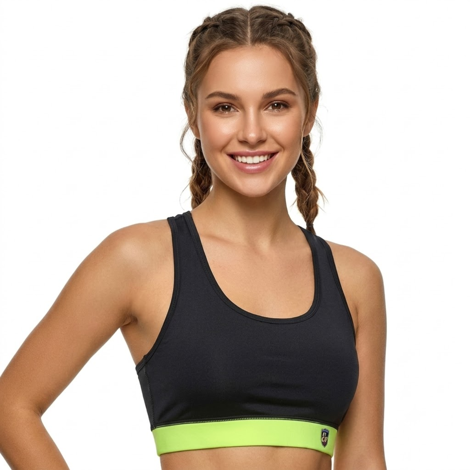 Elen Vosky Women's Racerback Sports Bra | Non-Padded Wirefree Activewear Bra | Soft Stretch Fabric | Breathable Comfort | Medium Support for Gym, Yoga & Daily Wear