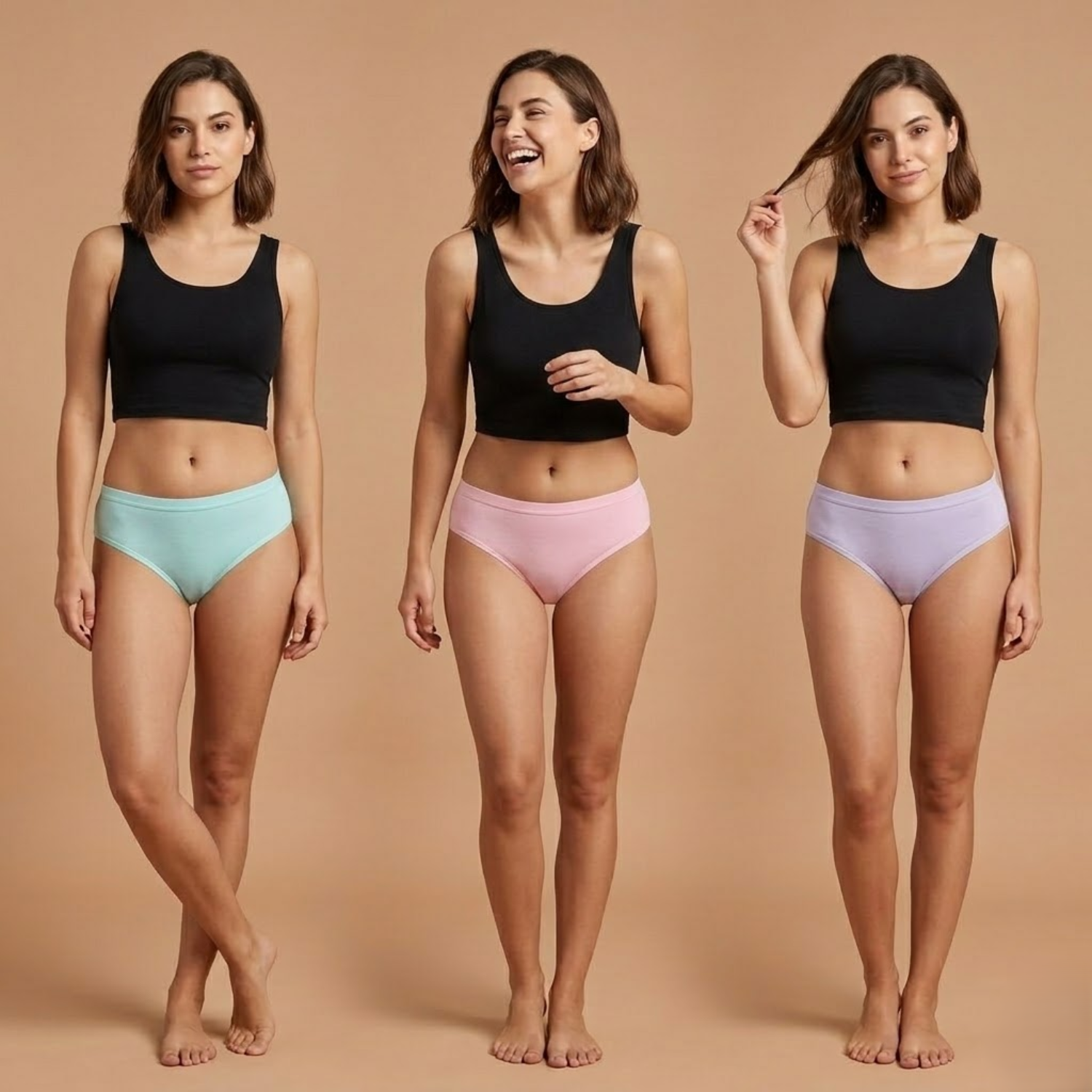 Elen Vosky Women Hipster Panties Pack of 3 | Breathable Cotton  Fabric | Full Coverage Mid Rise Comfort Fit | Stretch Waistband | Anti Odor Everyday Wear (Small)