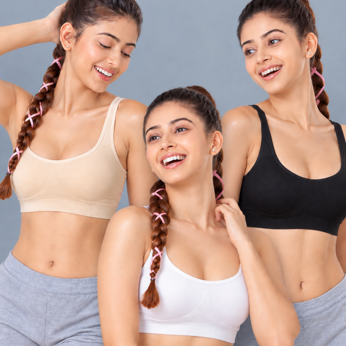 Elen Vosky Premium Teenager Bra | Ultra Soft Breathable Fabric | High Support Everyday Comfort | Seamless Smooth Fit Bra |Pack of 3