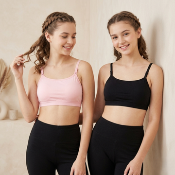 Elen Vosky Premium Teenager Bra | Ultra Soft Breathable Fabric | Breathable Cotton  Fabric |High Support Everyday Comfort | Seamless Smooth Fit Bra |Pack of 2 (Small)