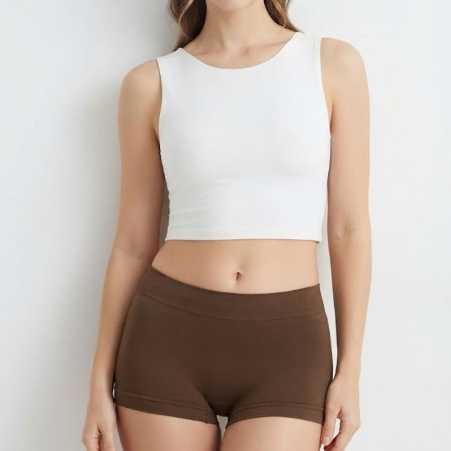 Premium Mid Waist Seamless Shorts for Girls and Women Spandex Boy Shorts Panties (Pack of 1)(2011-BR)