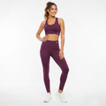 Elen Vosky Women's Activewear Set | Criss Cross Back & High Waist Leggings with Side Pockets | Stretch Workout Outfit for Yoga, Gym, Running & Fitness