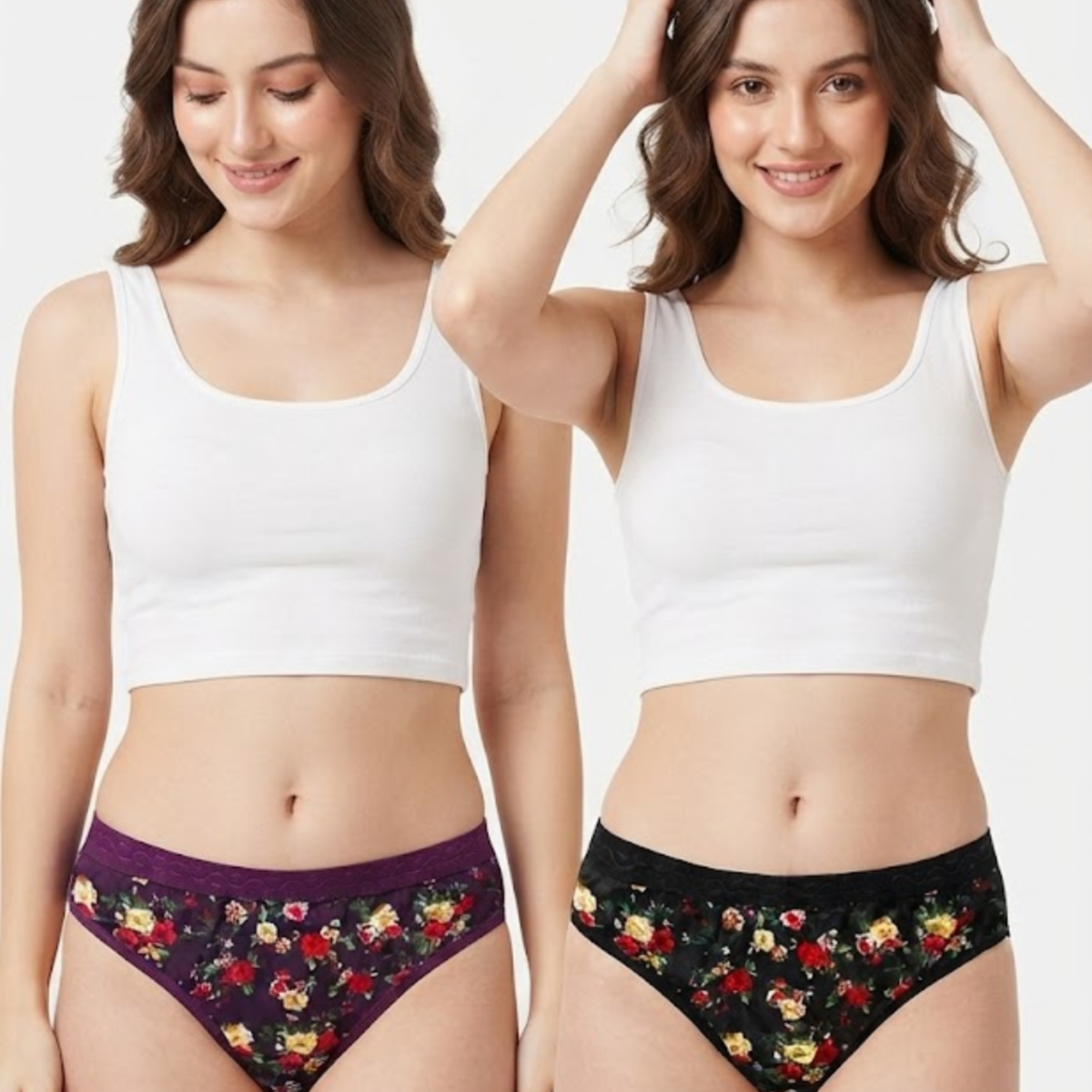 Women's Cotton Blend Low Rise Seamed panty set for women | Underwear for Women combo