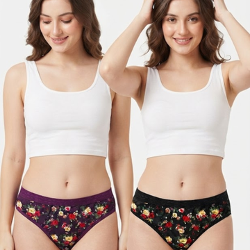 Women's Cotton Blend Low Rise Seamed panty set for women | Underwear for Women combo