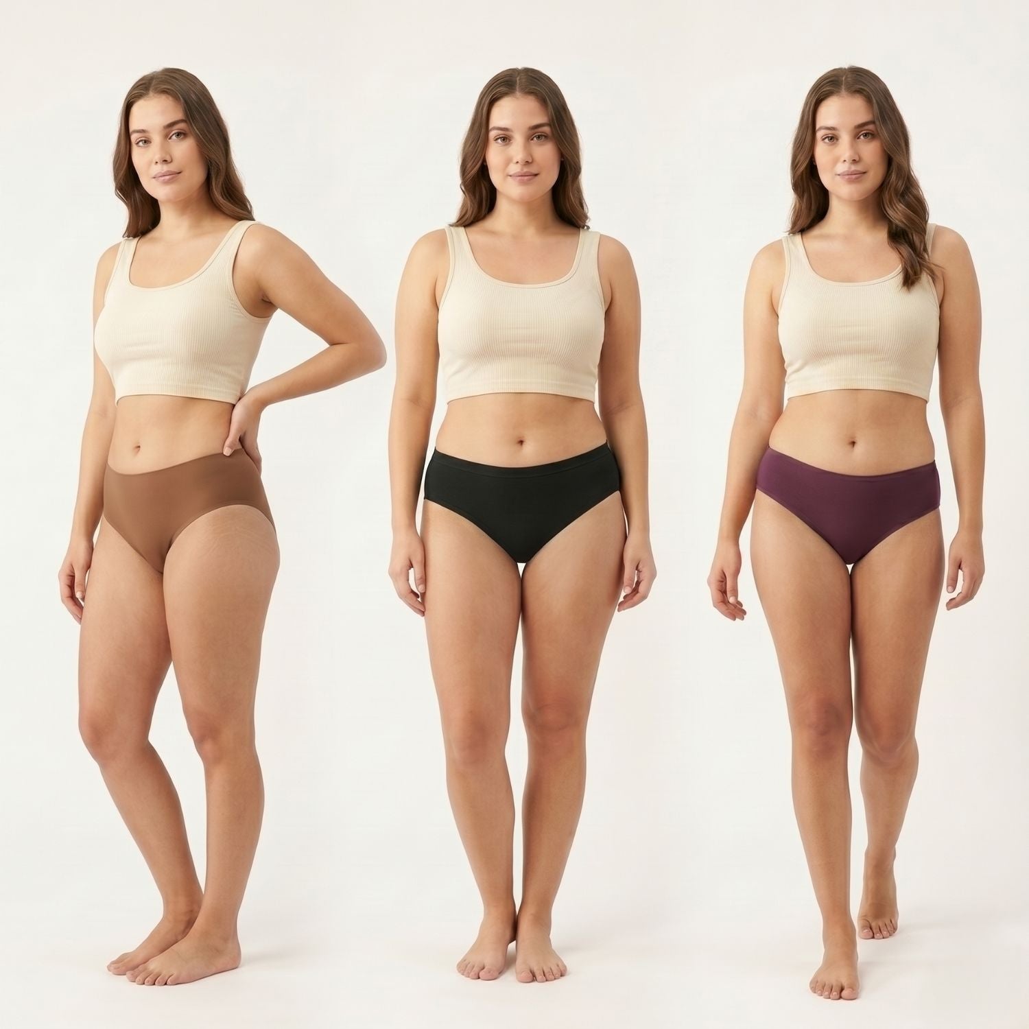 Elen Vosky Women’s Cotton Hipster Panties Pack of 3 | Breathable Cotton Lycra Fabric | Mid Rise Comfort Fit | Full Coverage Innerwear | Stretch Waistband | Anti Odor, Everyday Wear