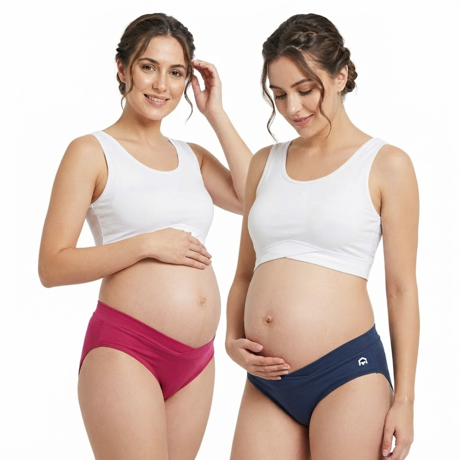 Elen Vosky Maternity Panties for Women (Pack of 2) | Soft Modal Pregnancy Panty | Full Coverage | Stretch Fit | Pregnancy Comfort