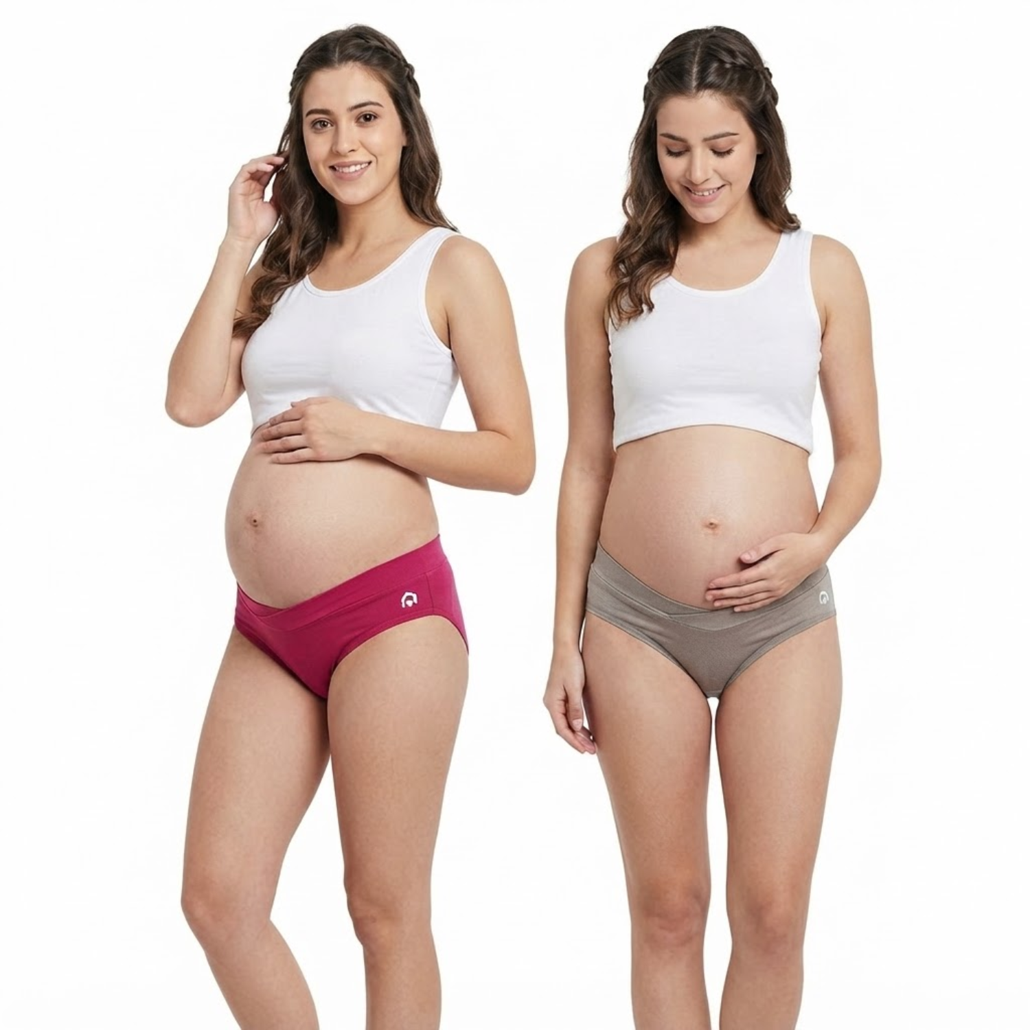 Elen Vosky Maternity Panties for Women (Pack of 2) | Soft Modal Pregnancy Panty | Full Coverage | Stretch Fit | Pregnancy Comfort