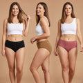 Elen Vosky Women’s Cotton Hipster Panties Pack of 3 | Breathable Cotton Lycra Fabric | Mid Rise Comfort Fit | Full Coverage Innerwear | Stretch Waistband | Anti Odor, Everyday Wear