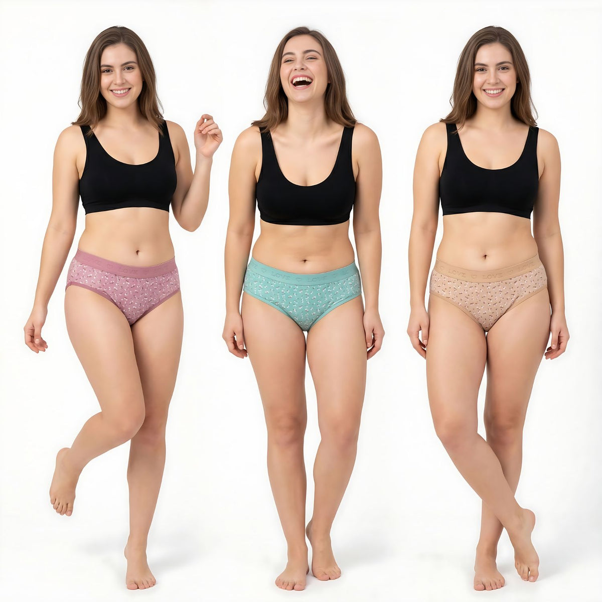 Elen Vosky Hipster Panties for Women Pack of 3 | Breathable Cotton Lycra Fabric | Full Coverage Innerwear | Stretch Grip Fit | Anti Odor Antimicrobial & Stain Release Ladies Innerwear