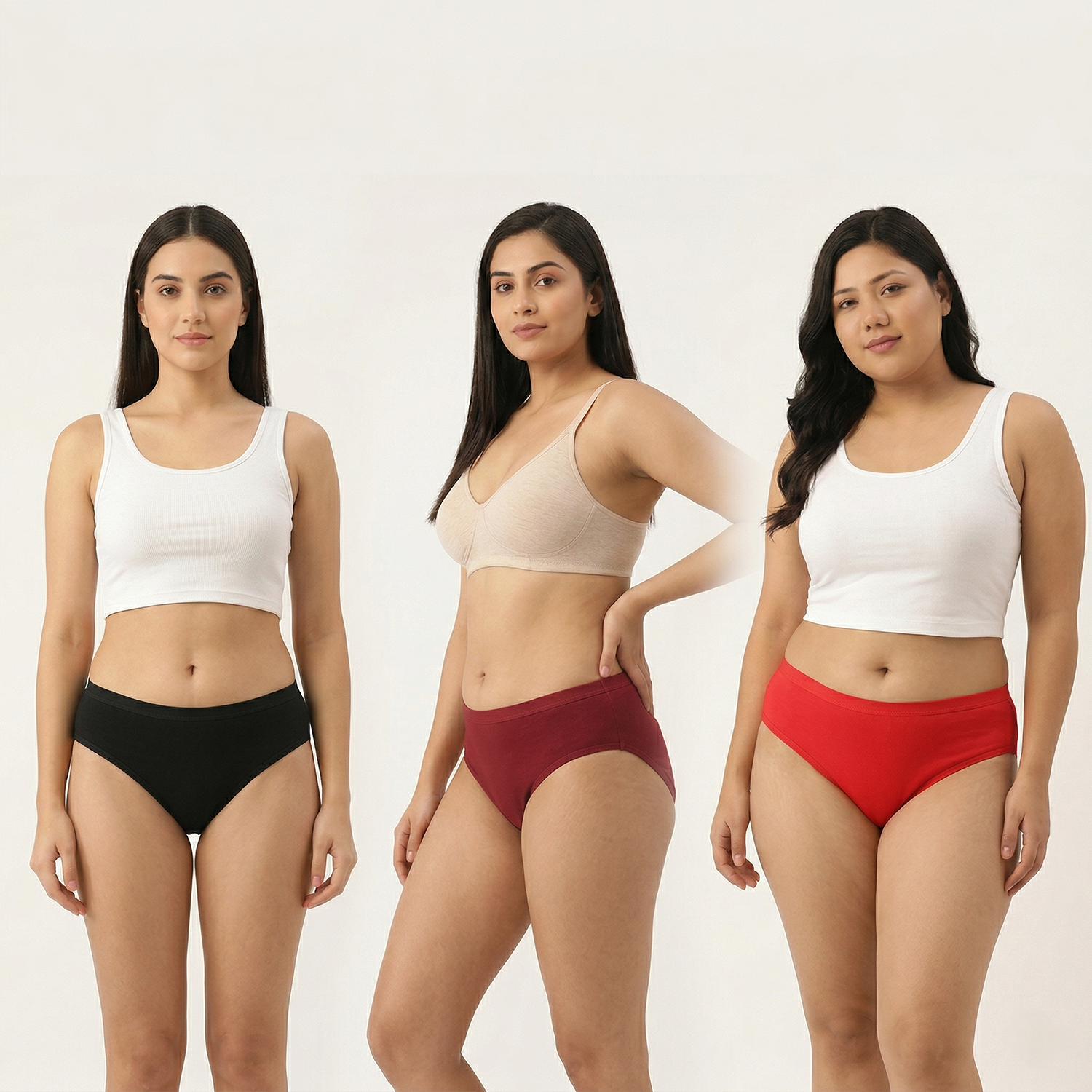 Elen Vosky Women Hipster Panties Pack of 3 | Breathable Cotton  Fabric | Full Coverage Mid Rise Comfort Fit | Stretch Waistband | Anti Odor Everyday Wear (Small)