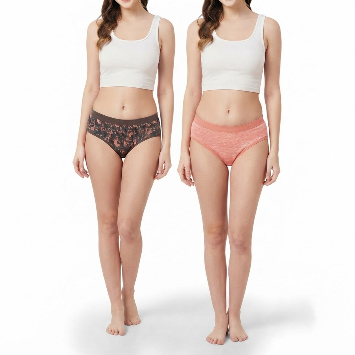 Elen Vosky Soft Cotton  Panties for Women (Pack of 2) | Mid Rise Full Coverage Hipster Panties | Soft Stretch Waistband | Anti Odor Comfortable Everyday Wear