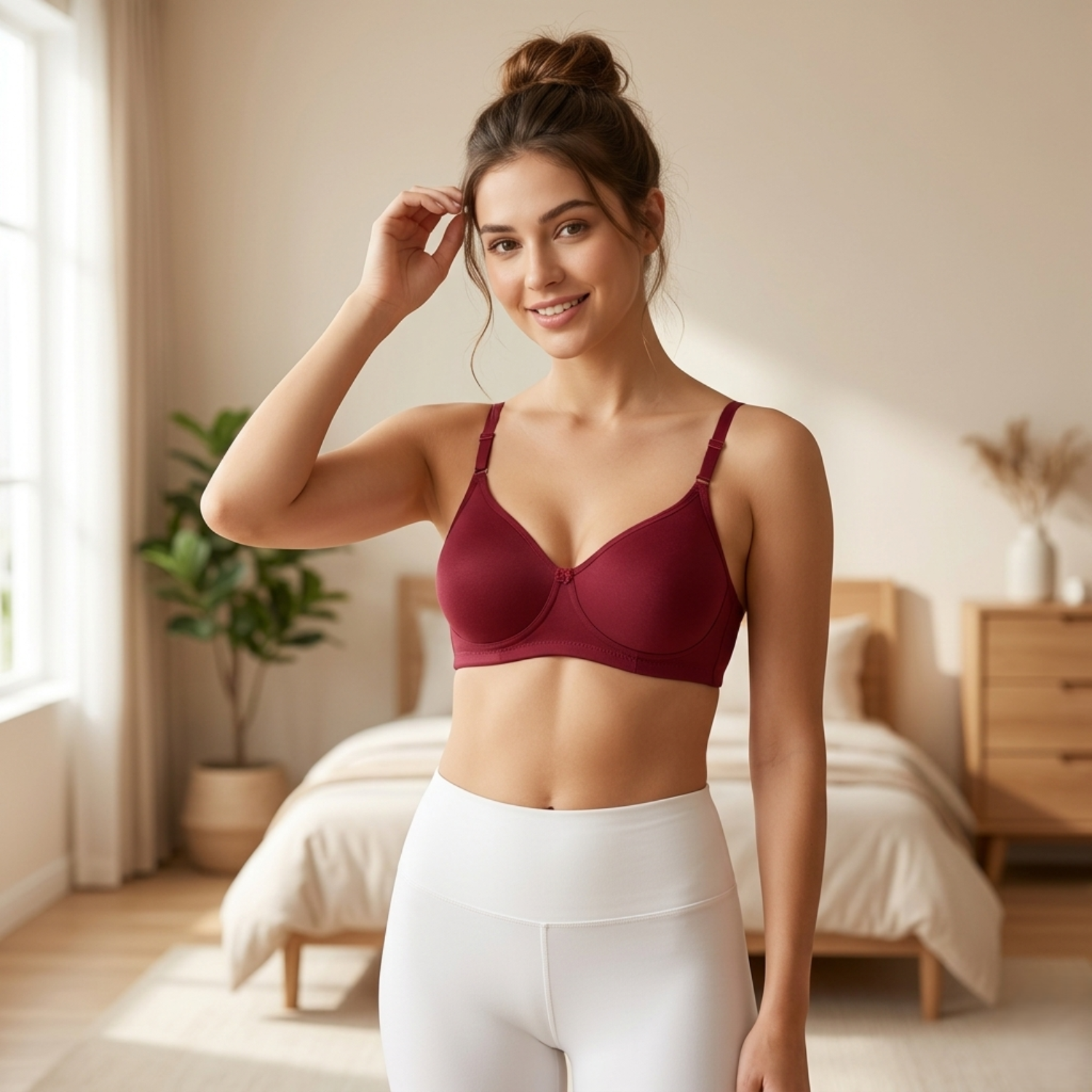 Elen Vosky Bra for Women | Seamless, Padded Bra | Comfortable Everyday Wear | Push-Up Seamless Adjustable Shoulder Bra| Lightly Lined Wireless Support | Breathable Cotton Lycra Fabric Pack of 2