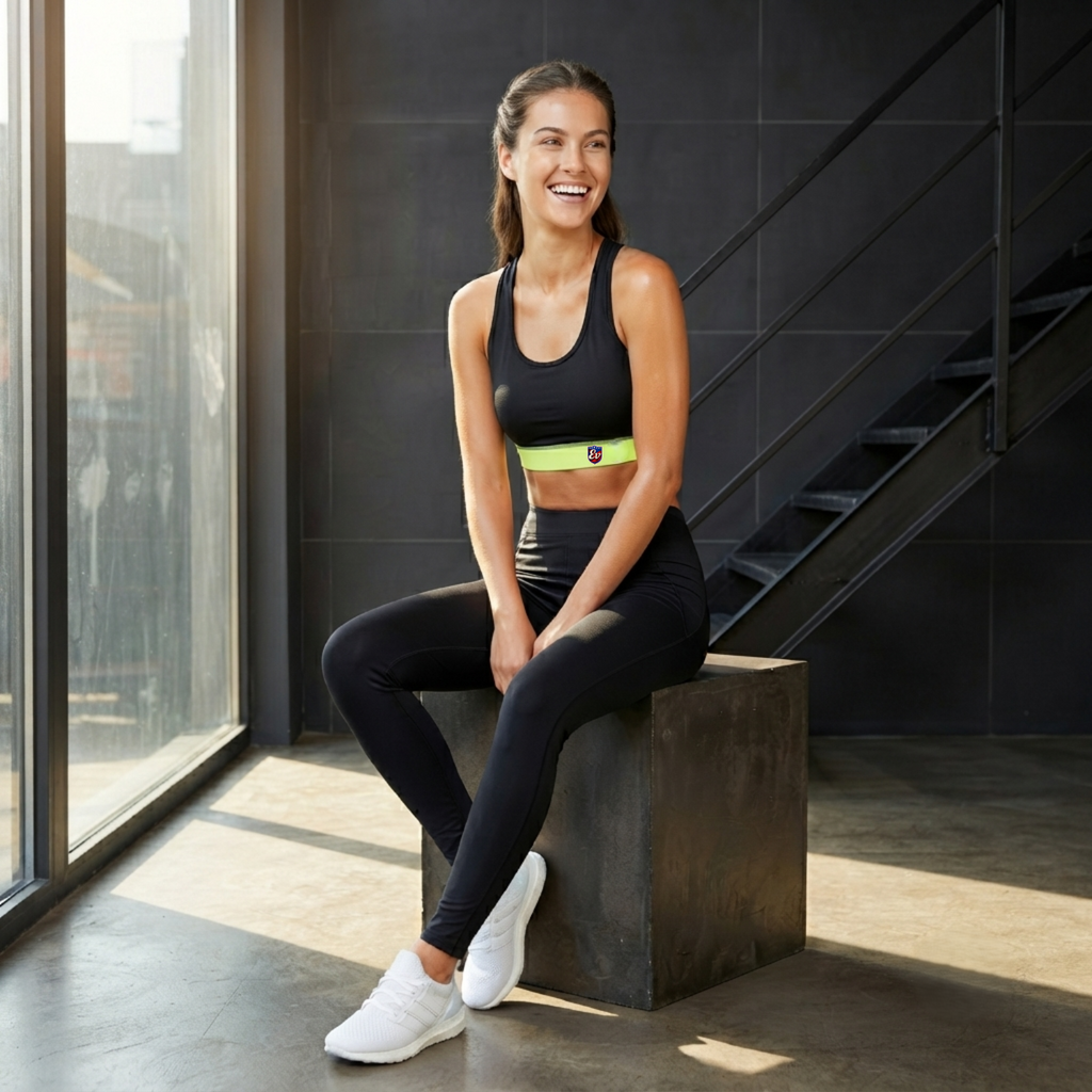 Elen Vosky Women's Activewear Set | Racerback Sports Bra & High Waist Gym Leggings with Side Pockets | Stretch Workout Outfit for Yoga, Gym, Running & Fitness