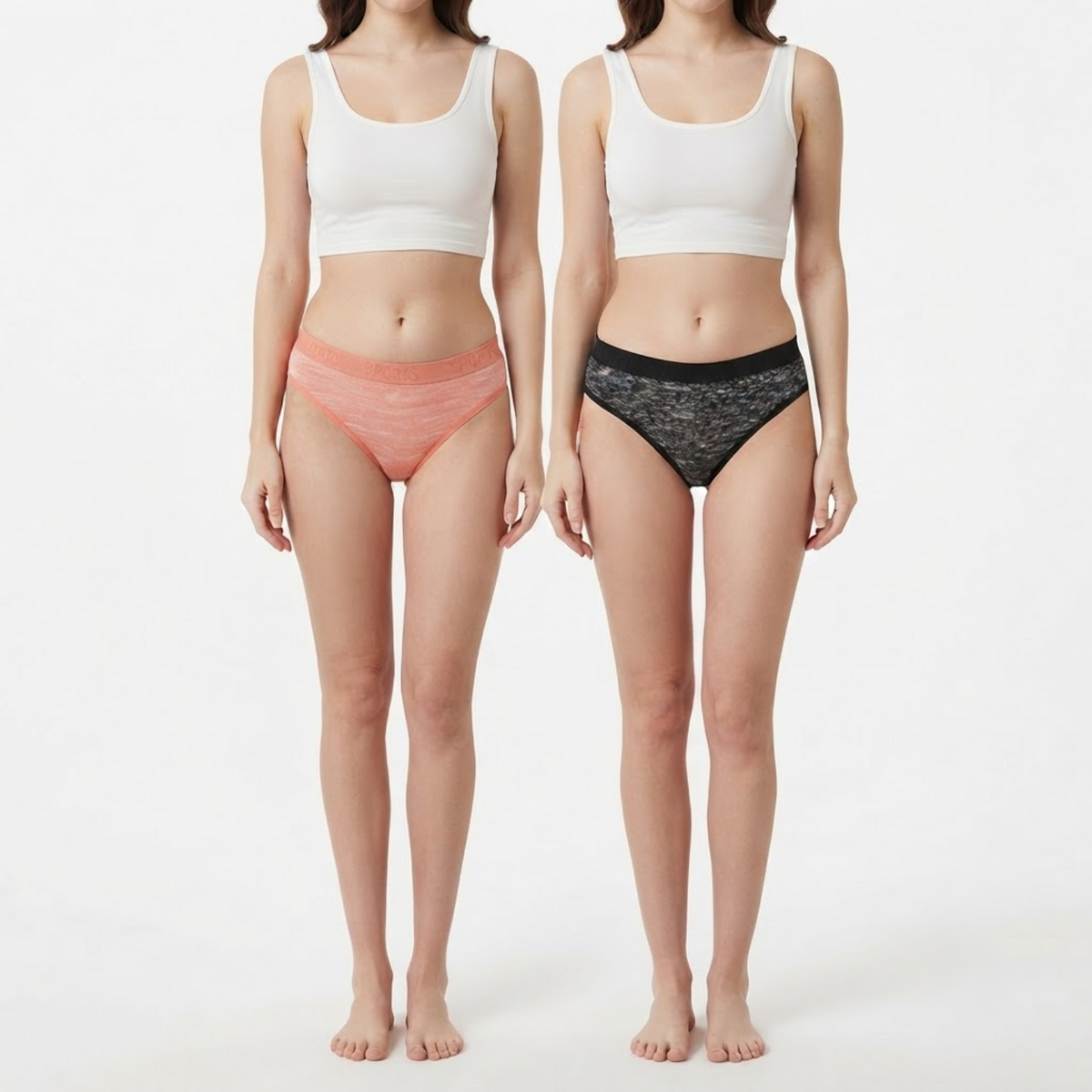 Elen Vosky Soft Cotton  Panties for Women (Pack of 2) | Mid Rise Full Coverage Hipster Panties | Soft Stretch Waistband | Anti Odor Comfortable Everyday Wear