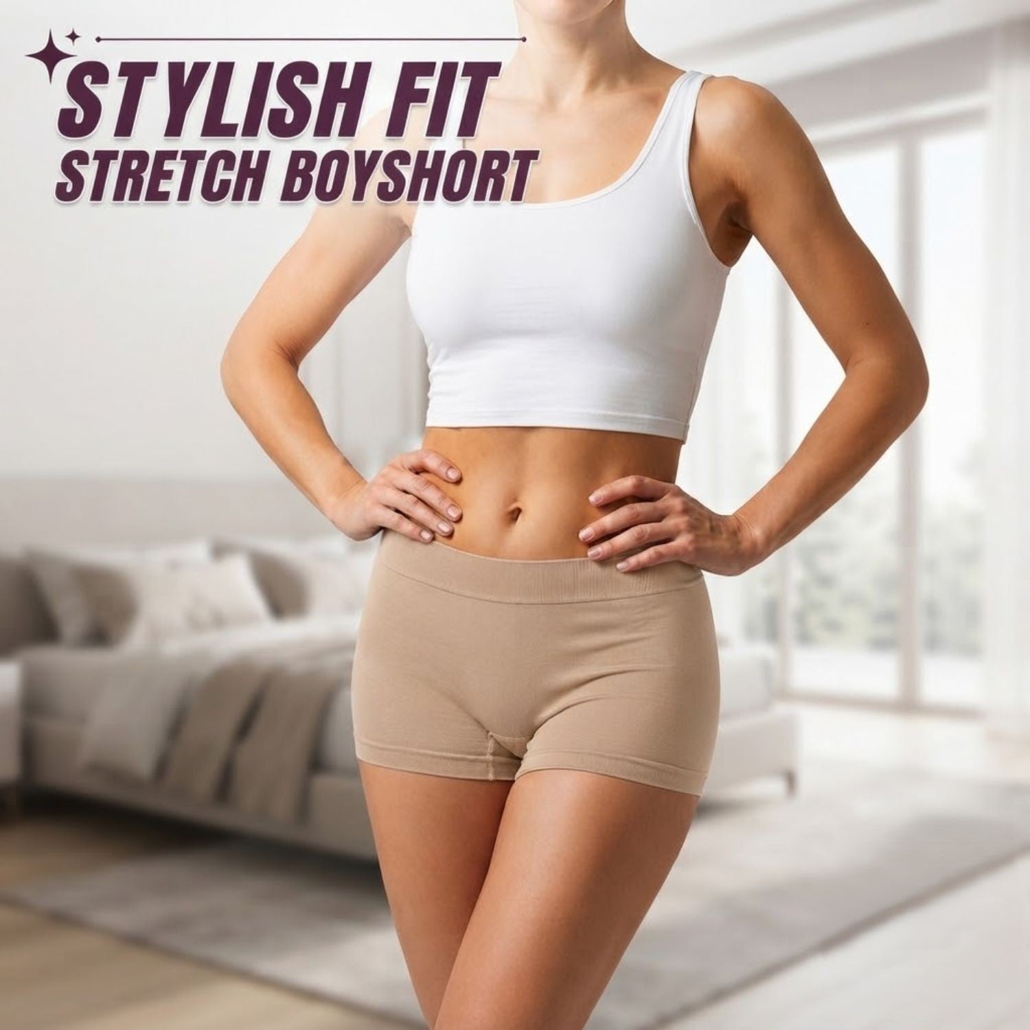 Premium Mid Waist Seamless Shorts for Girls and Women Spandex Boy Shorts Panties (Pack of 3)(2011-BK-SK-GY)