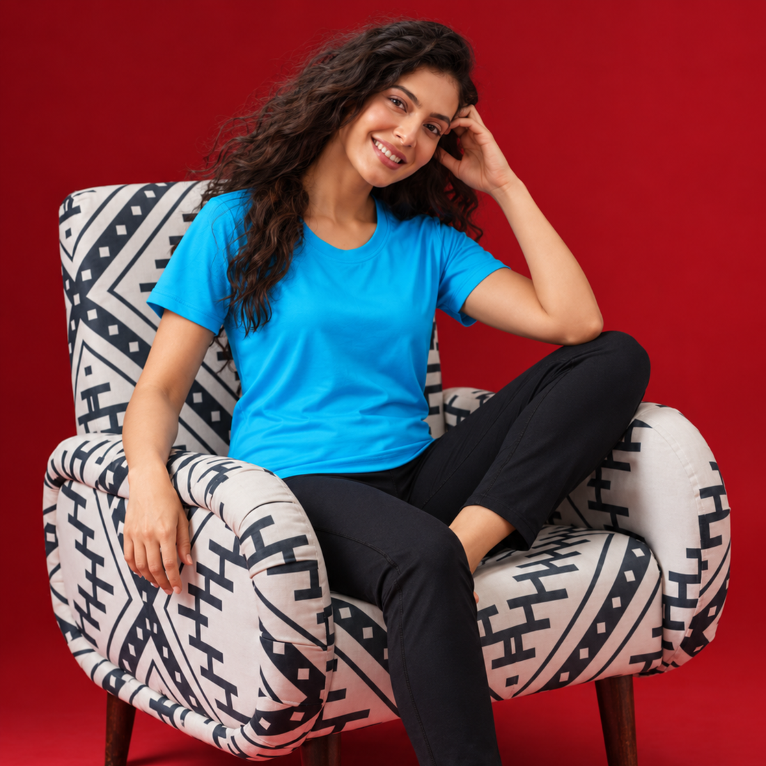 Women Gym Wear Set | Round Neck Half Sleeve T-Shirt & Leggings Combo | Comfortable Yoga, Workout, Running Set for Women