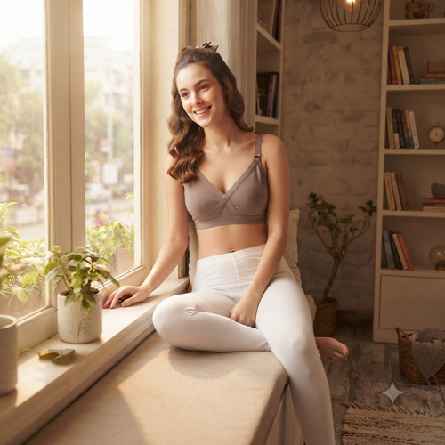 Elen Vosky Bra for Women (Pack of 2) | Seamless Non-Padded Bra|Breathable Cotton Fabric | Comfortable Everyday Wear | Wireless Support