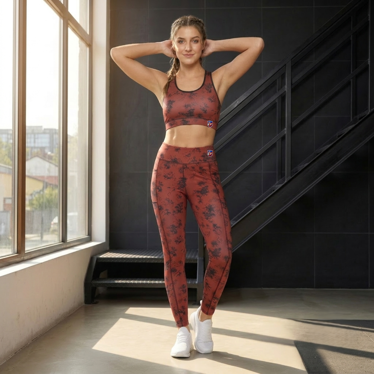 Elen Vosky Sports Bra and Leggings Set for Women | Moisture-Wicking Activewear | Active Wear Yoga Pants Zumba,Dance and Sports Bra Set