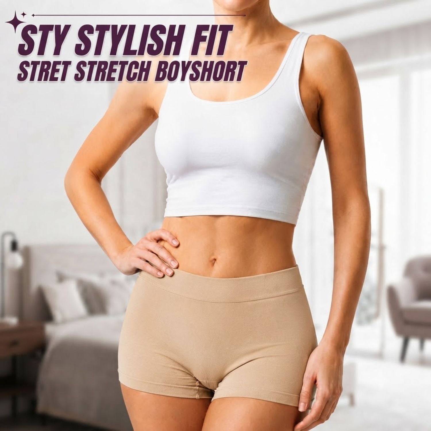 Premium Mid Waist Seamless Shorts for Girls and Women Spandex Boy Shorts Panties (Pack of 1)(2011-SK)