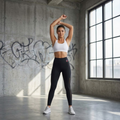 Elen Vosky Gym leggings for women high waist |Breathable Mesh Panel, Side Pockets  Workout Tights| Stretchy Activewear Yoga Pants for Running, Fitness & Training
