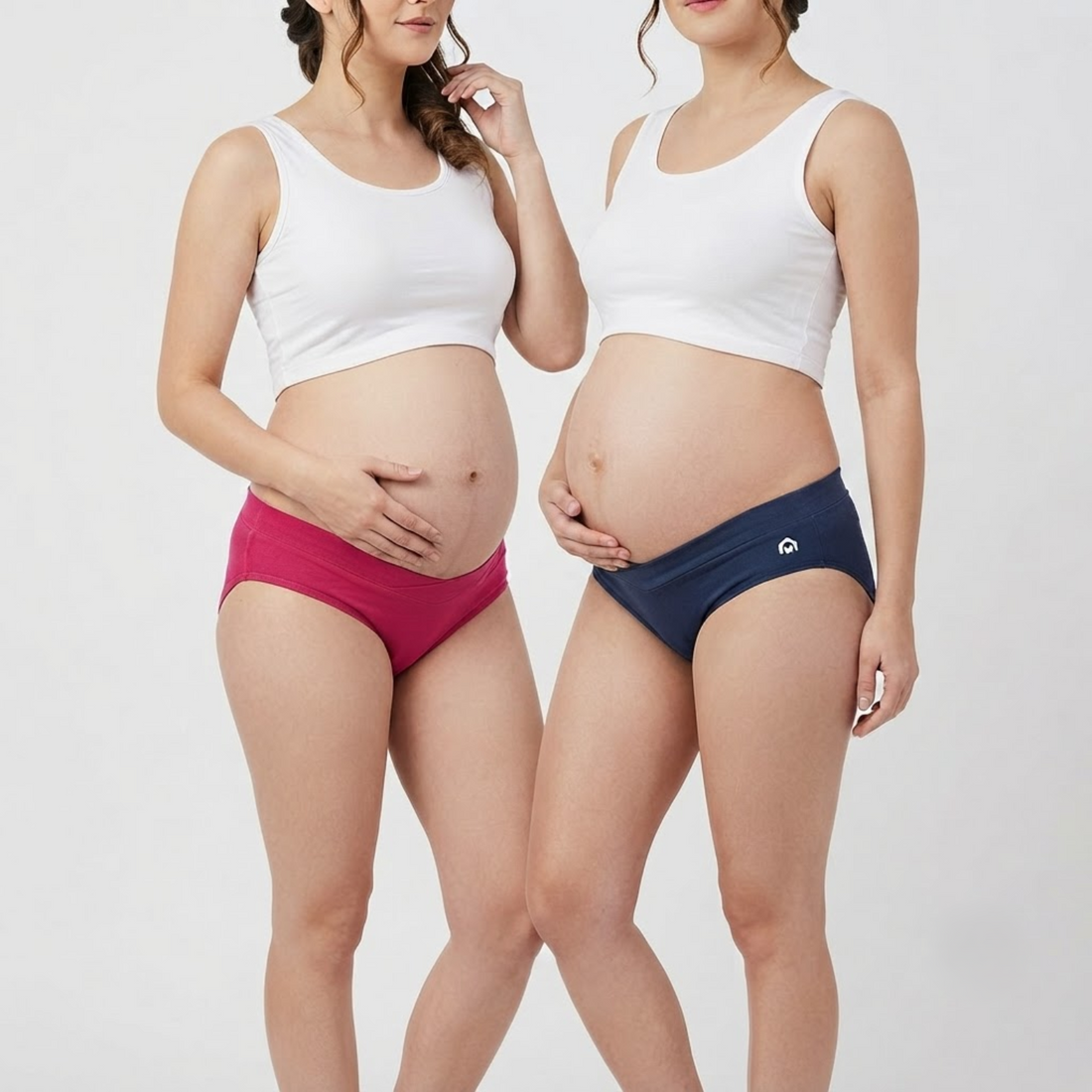 Elen Vosky Maternity Panties for Women (Pack of 2) | Soft Modal Pregnancy Panty | Full Coverage | Stretch Fit | Pregnancy Comfort