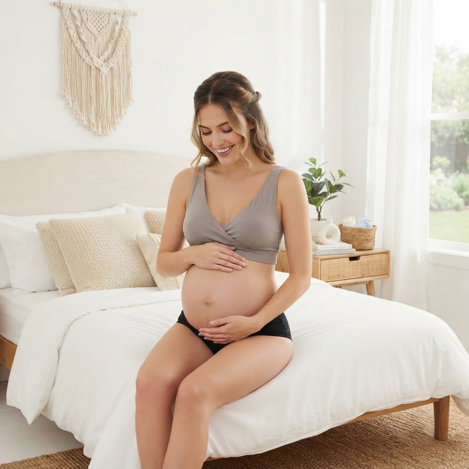 Elen Vosky Women's Maternity Bra | Padded Wireless Feeding Bra | Removeable Pads | Full Coverage | Soft Stretch Modal Fabric