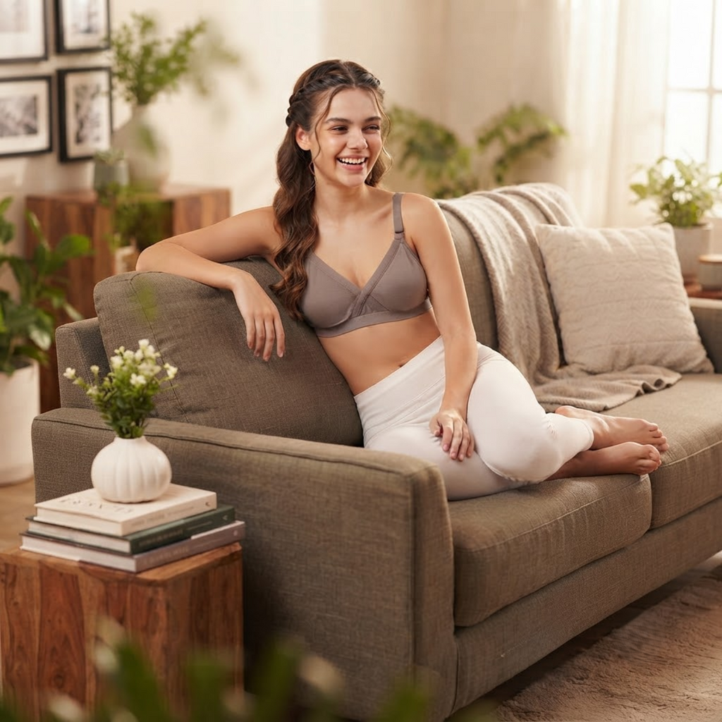 Elen Vosky Bra for Women (Pack of 2) | Seamless Non-Padded Bra|Breathable Cotton Fabric | Comfortable Everyday Wear | Wireless Support