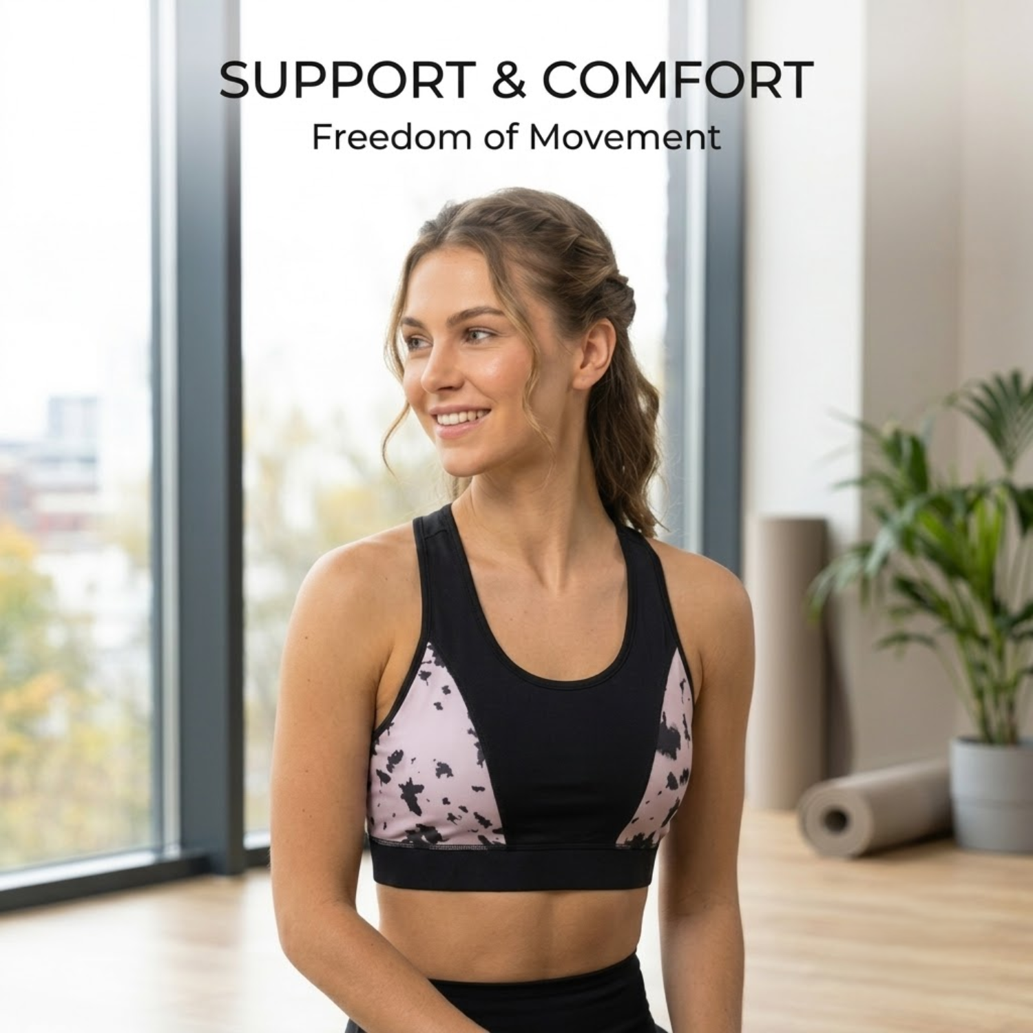 Elen Vosky Women's Sports Bra | Non-Padded Wirefree Activewear | Soft Stretch Fabric | Support for Gym, Yoga & Daily Wear | Racerback Bra