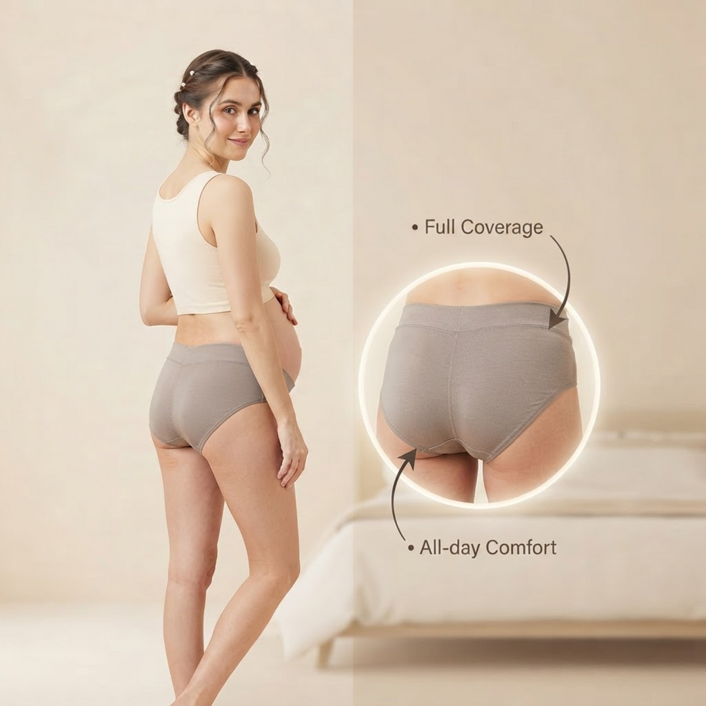 Elen Vosky Maternity Panties for Women | Soft Modal Pregnancy Panty | Full Coverage | Stretch Fit | Pregnancy Comfort