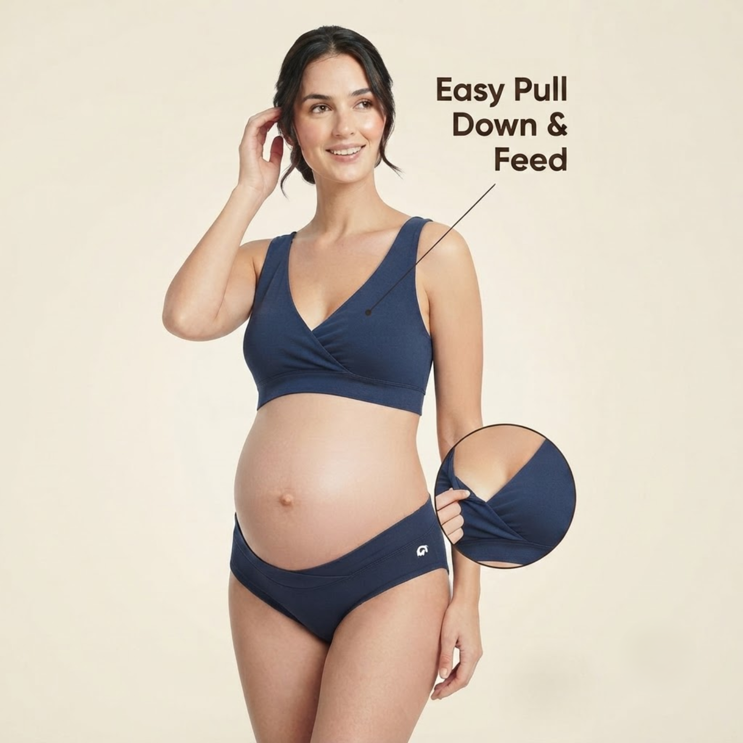 Maternity Nursing Bra panty Set: Full Coverage, Padded, Cotton, Comfortable Fit by Elen Vosky