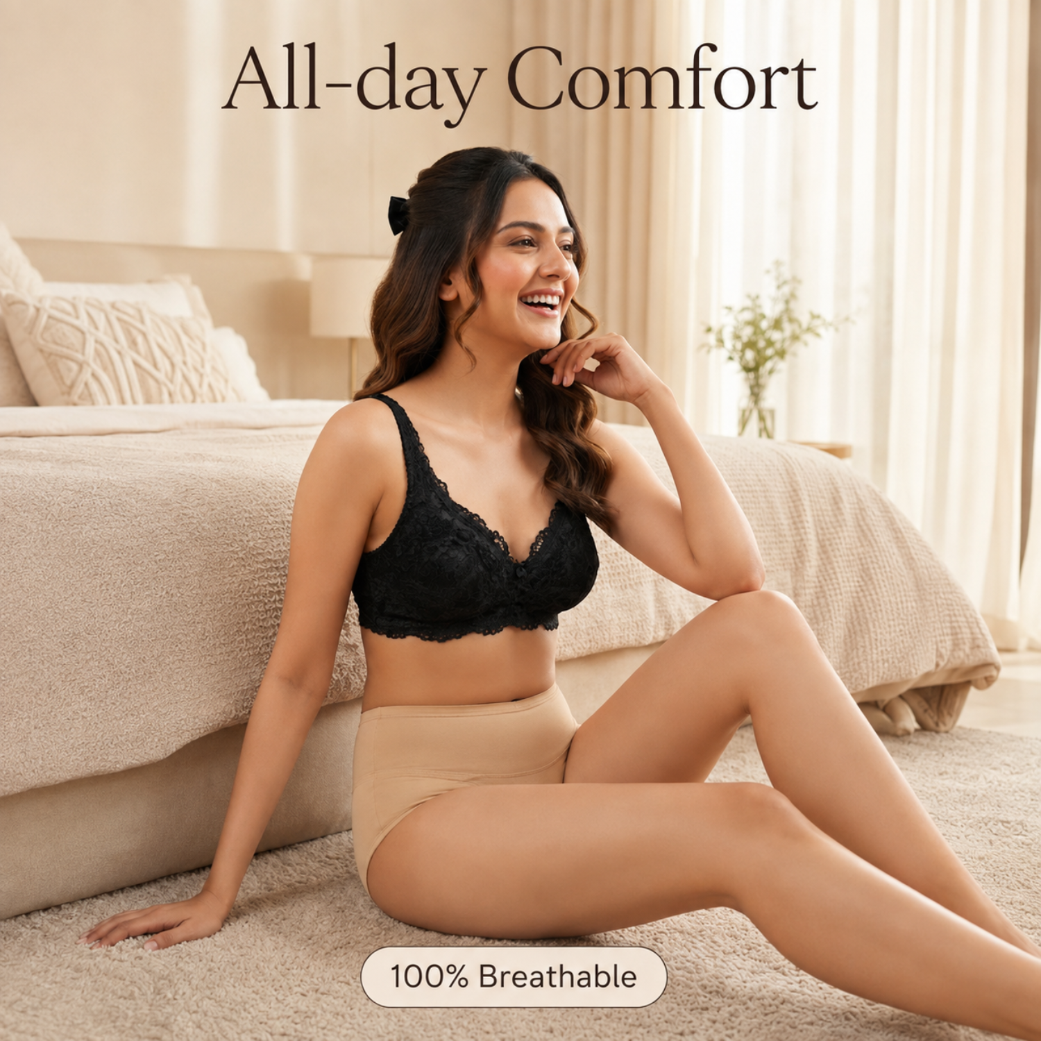Non-Padded Bra for women | Full Lace & Floral Design | Wire-Free Comfortable Everyday Bra | Adjustable Straps | Lightweight Breathable Lingerie(Pack of 3)