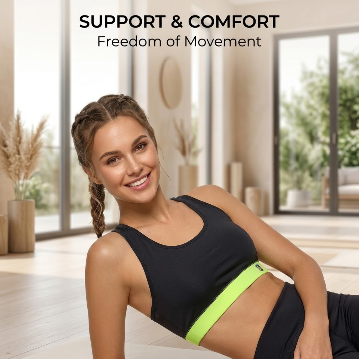 Elen Vosky Women's Racerback Sports Bra | Non-Padded Wirefree Activewear Bra | Soft Stretch Fabric | Breathable Comfort | Medium Support for Gym, Yoga & Daily Wear