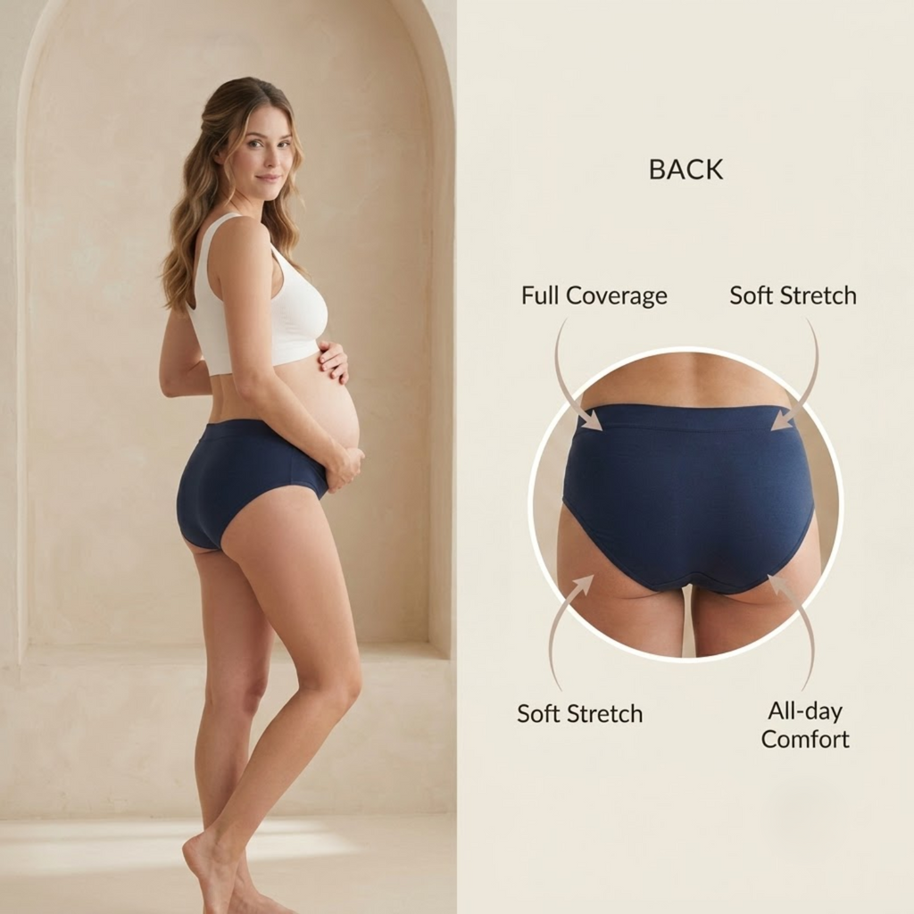 Elen Vosky Maternity Panties for Women | Soft Modal Pregnancy Panty | Full Coverage | Stretch Fit | Pregnancy Comfort