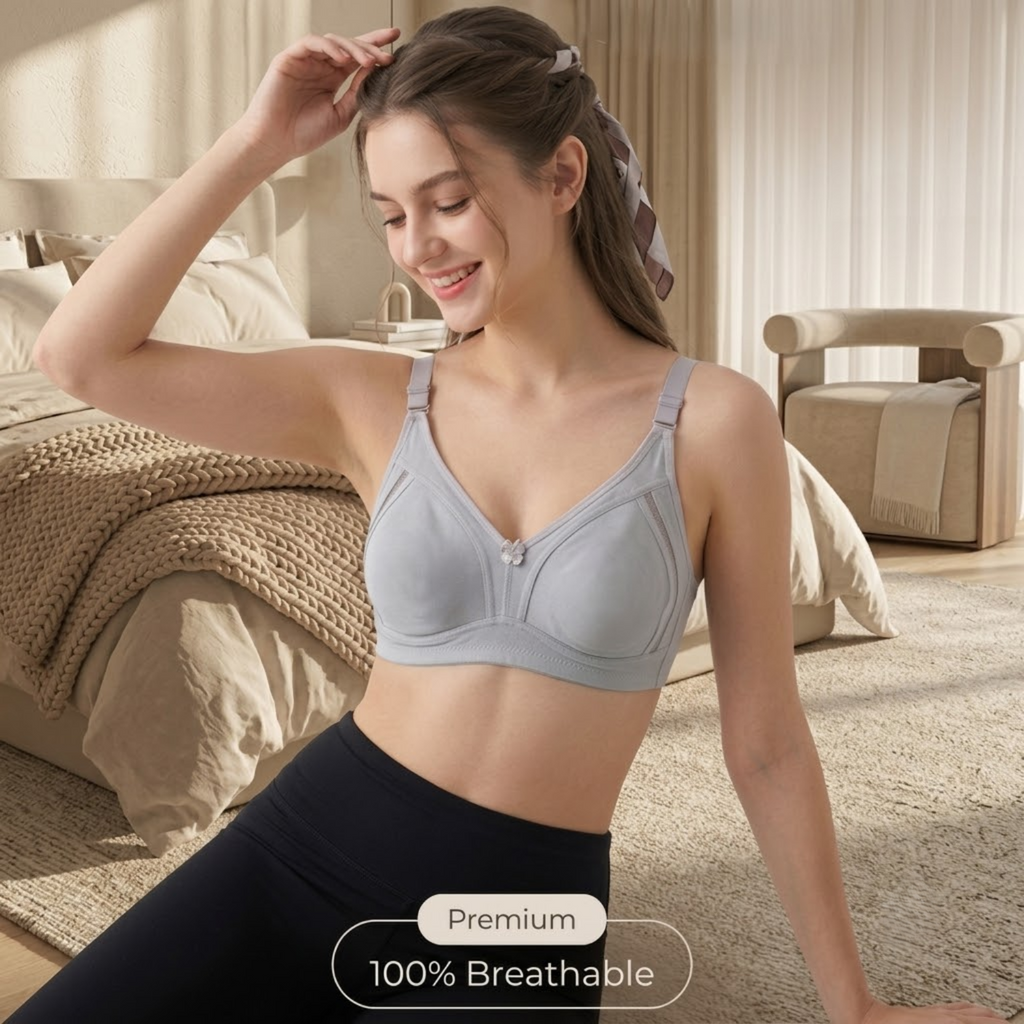 Elen Vosky Premium Women Bra Combo | Seamless Non-Padded Bra with Center Bow Design | 3-Hook Closure | Soft Fine Cotton Fabric | All-Day Comfort(B28)