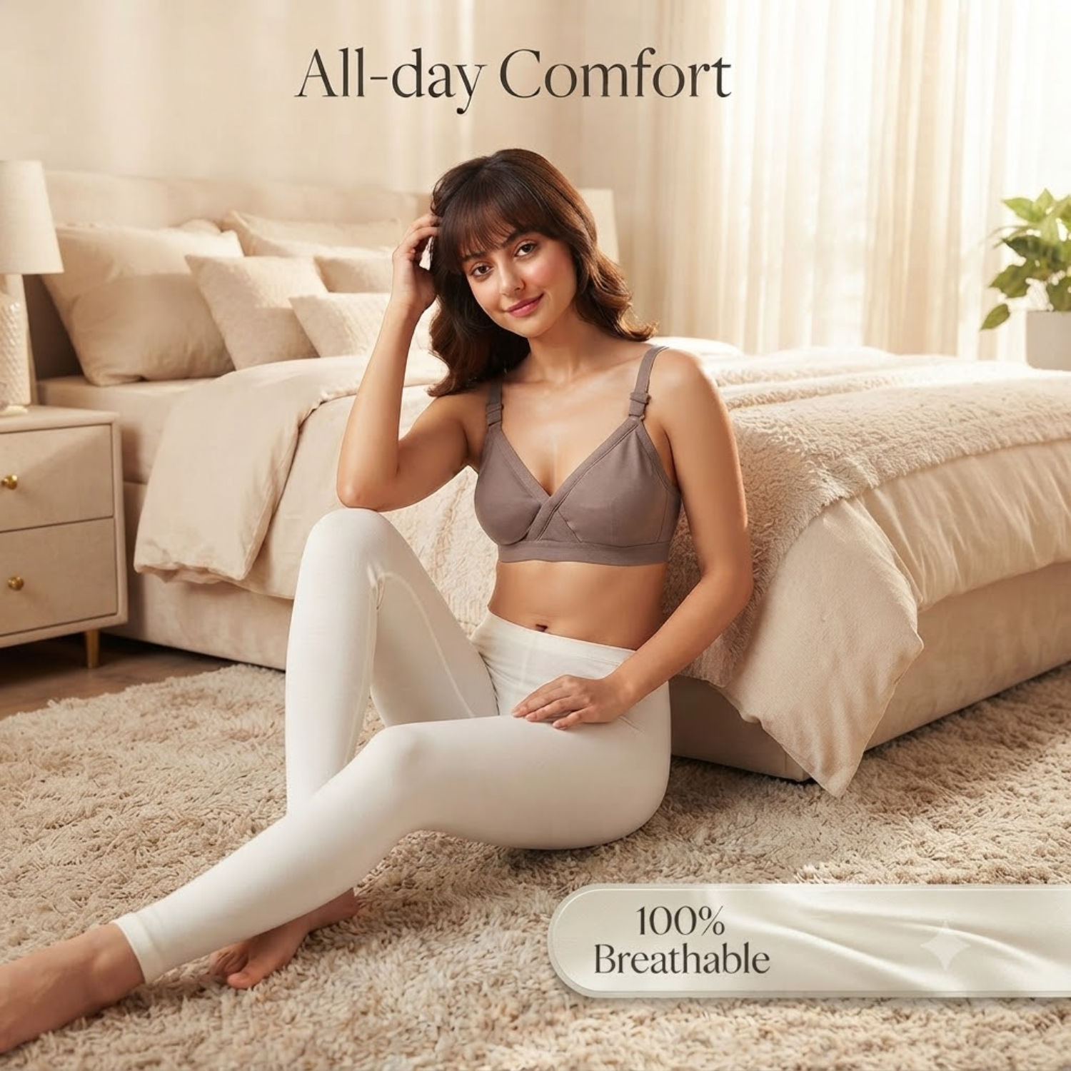 Elen Vosky Bra for Women (Pack of 3) | Seamless Non-Padded Bra|Breathable Cotton Fabric | Comfortable Everyday Wear | Wireless Support