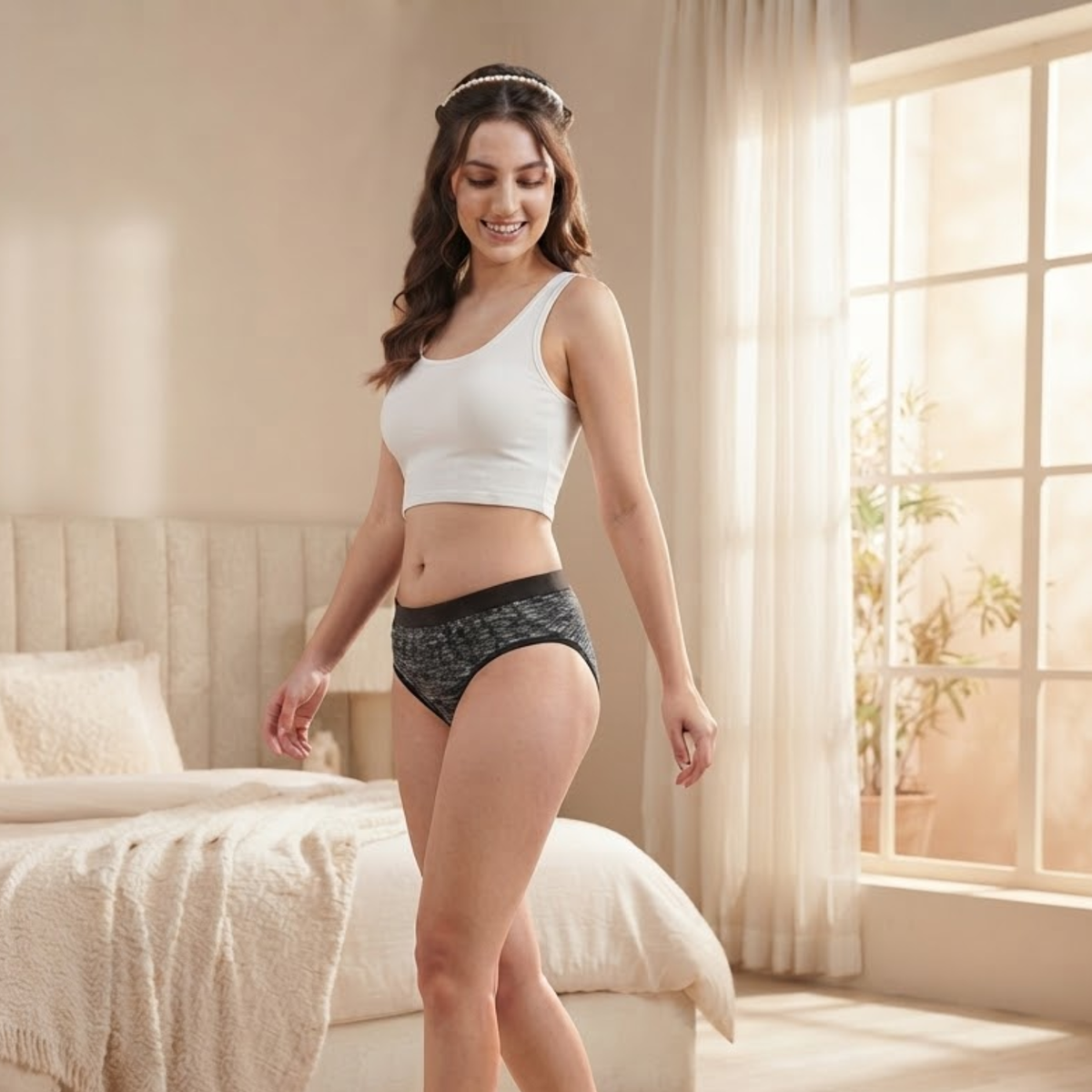 Elen Vosky Soft Cotton  Panties for Women (Pack of 2) | Mid Rise Full Coverage Hipster Panties | Soft Stretch Waistband | Anti Odor Comfortable Everyday Wear