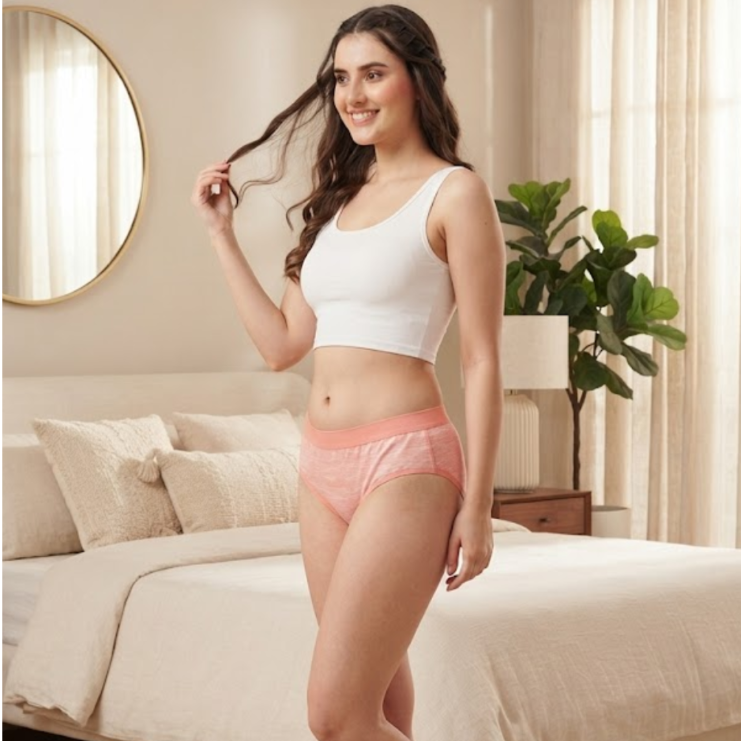 Elen Vosky Soft Cotton  Panties for Women (Pack of 3) | Mid Rise Full Coverage Hipster Panties | Soft Stretch Waistband | Anti Odor Comfortable Everyday Wear (Large)