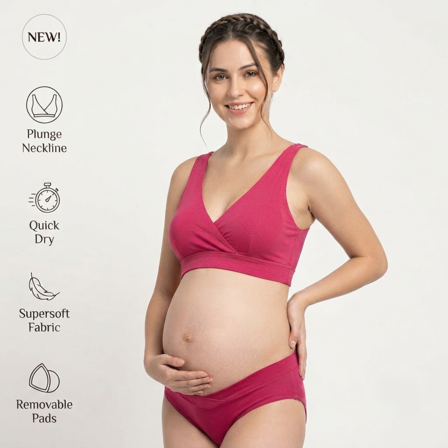 Maternity Nursing Bra panty Set: Full Coverage, Padded, Cotton, Comfortable Fit by Elen Vosky