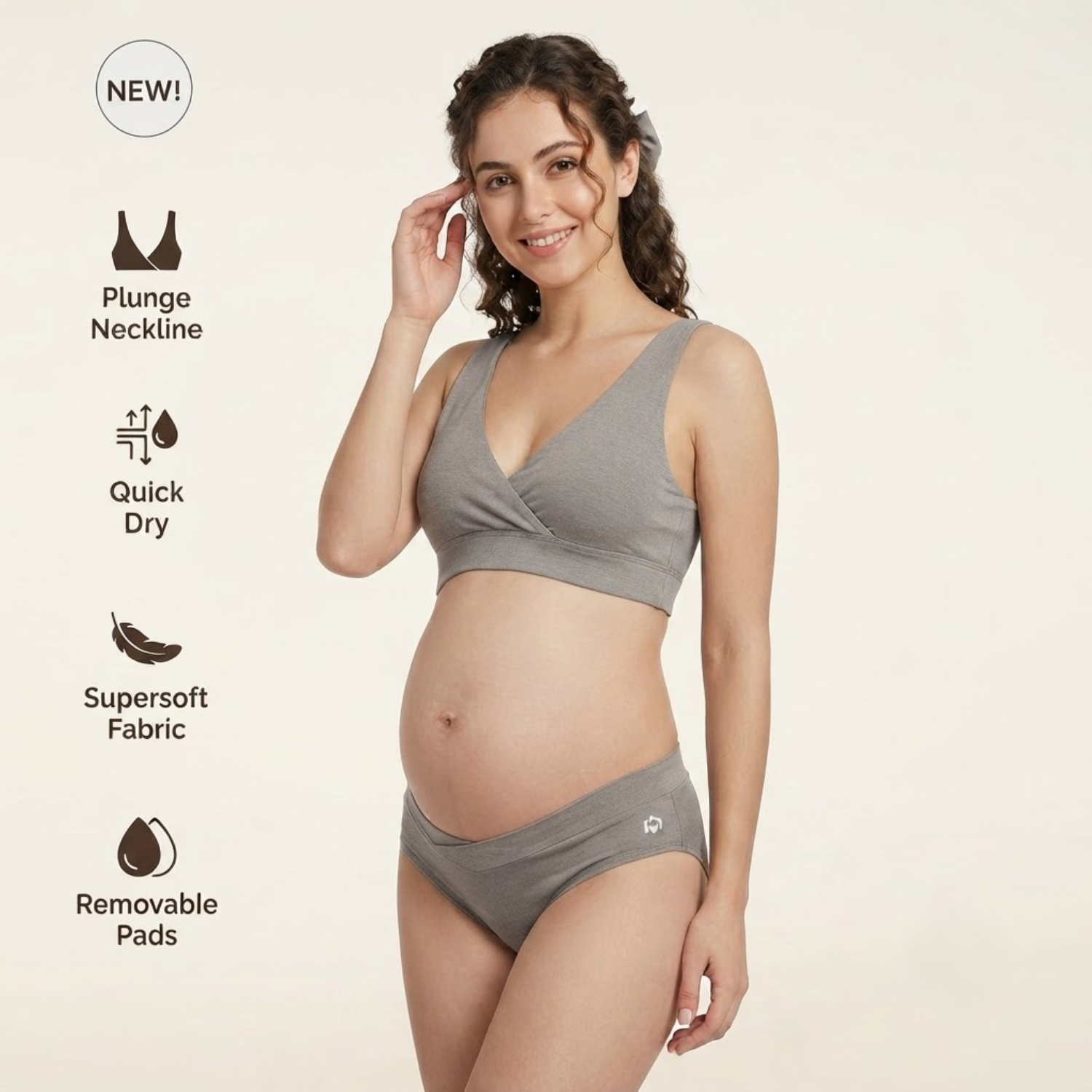 Maternity Nursing Bra panty Set: Full Coverage, Padded, Cotton, Comfortable Fit by Elen Vosky