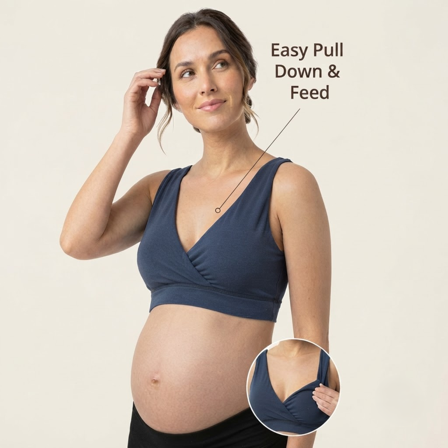 Elen Vosky Women's Maternity Bra | Padded Wireless Feeding Bra | Removeable Pads | Full Coverage | Soft Stretch Modal Fabric