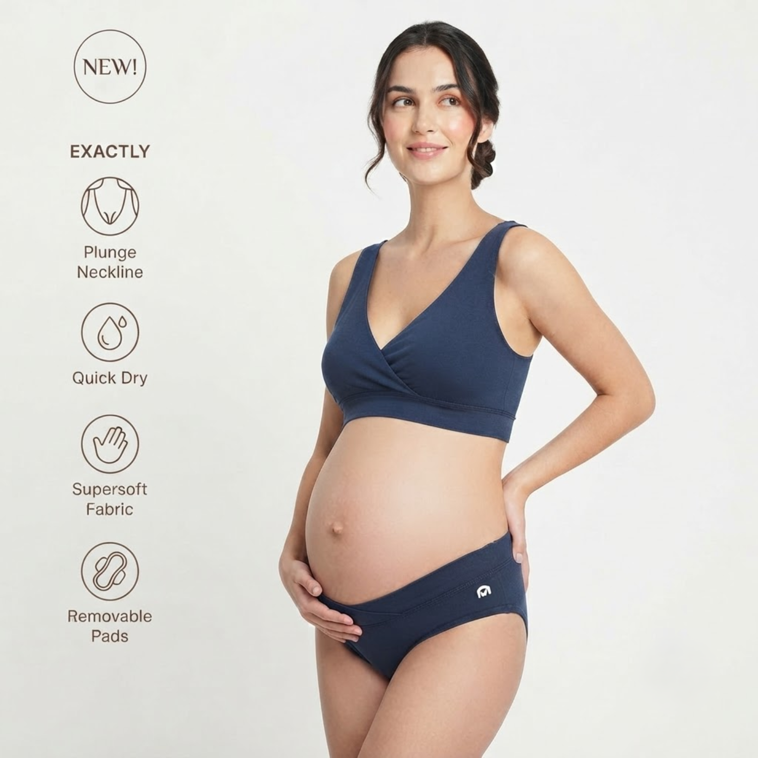 Maternity Nursing Bra panty Set: Full Coverage, Padded, Cotton, Comfortable Fit by Elen Vosky